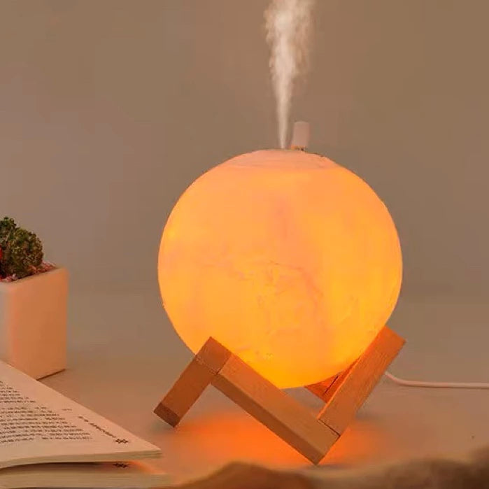 Umidificador Aromatizador Luminária Abajur Lua 3d Ultrassônico USB Difusor De Aromas