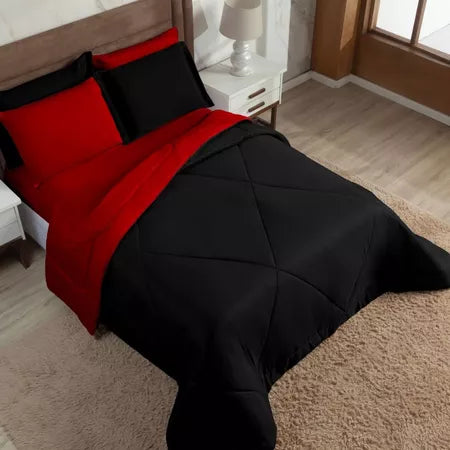 Kit Edredom Cama Quarto Queen Fronha 03 Peças Dupla Face