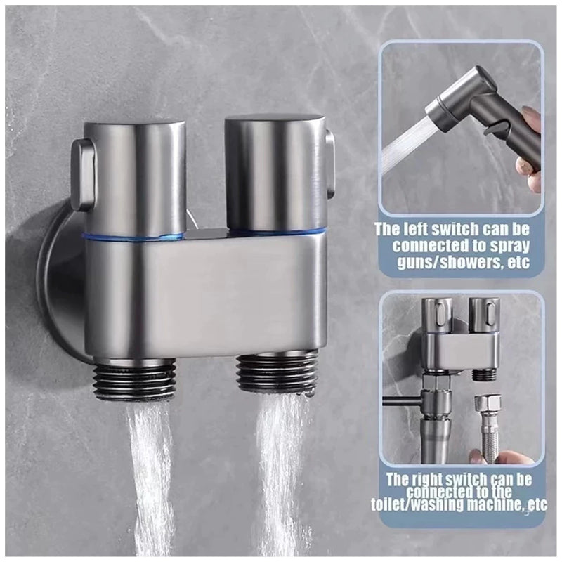 Chuveirinho Kit Banheiro Ducha Higiênica Com Registro Torneira Dupla em Aço Inox 304 Para Banheiro Lavabo Aço
