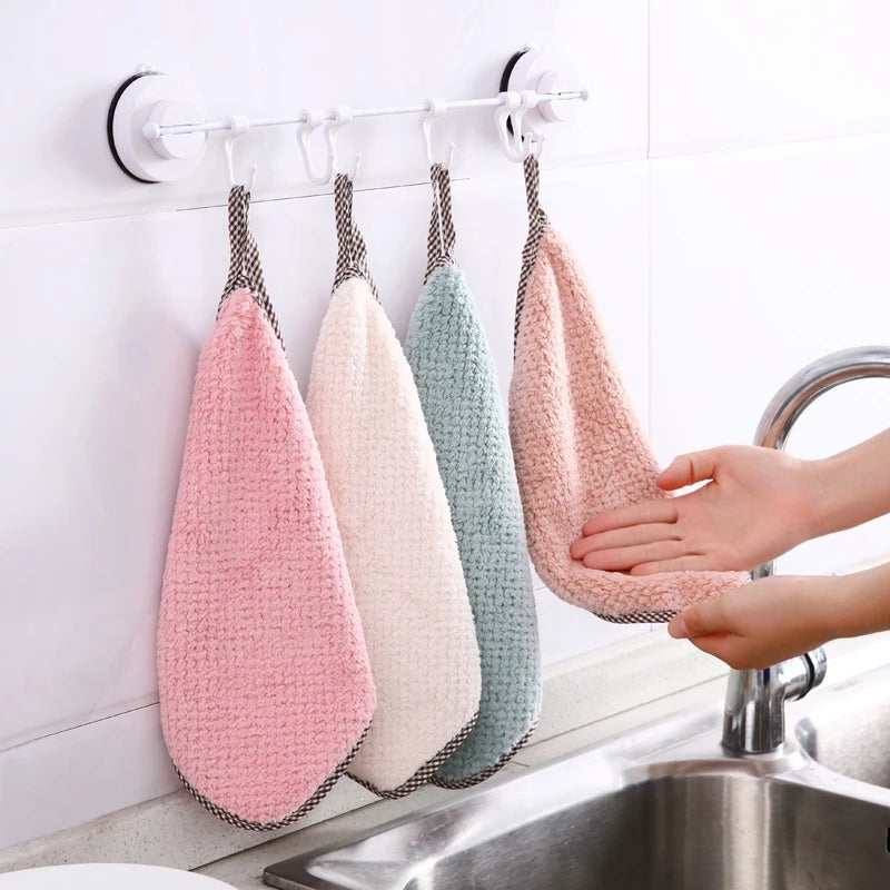 10 pcs Toalhas de Prato Macias Reutilizáveis Absorventes para Uso Doméstico com Limpeza de Velo de Coral