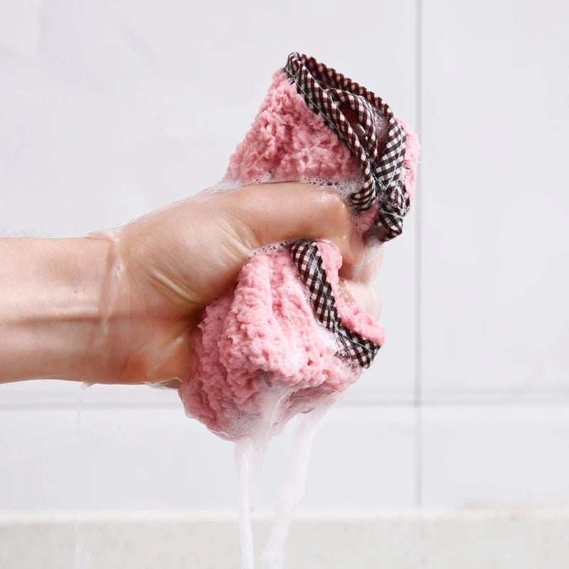 10 pcs Toalhas de Prato Macias Reutilizáveis Absorventes para Uso Doméstico com Limpeza de Velo de Coral