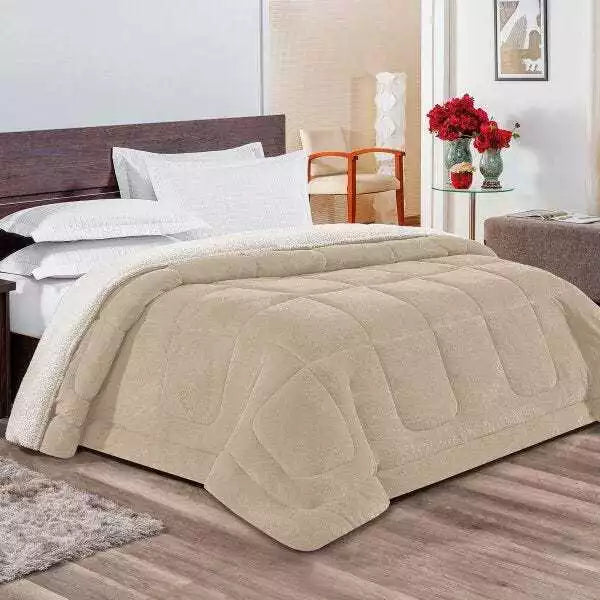 Coberdrom Cobertor Casal Queen 2,40m x 2,20m Sherpa Dupla Face