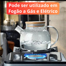 Jogo Café da Manhã e Tarde Bambu Itens de Cozinha Jarra Chaleira Pote de Vidro Porta Frios Boleira