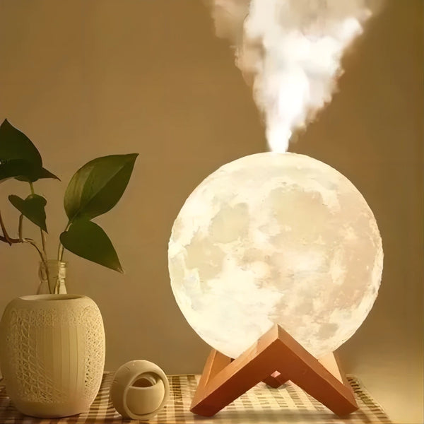 Umidificador Aromatizador Luminária Abajur Lua 3d Ultrassônico USB Difusor De Aromas