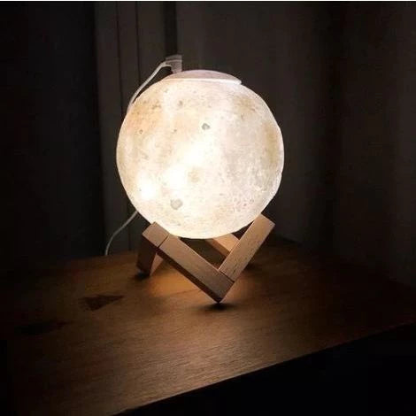 Umidificador Aromatizador Luminária Abajur Lua 3d Ultrassônico USB Difusor De Aromas