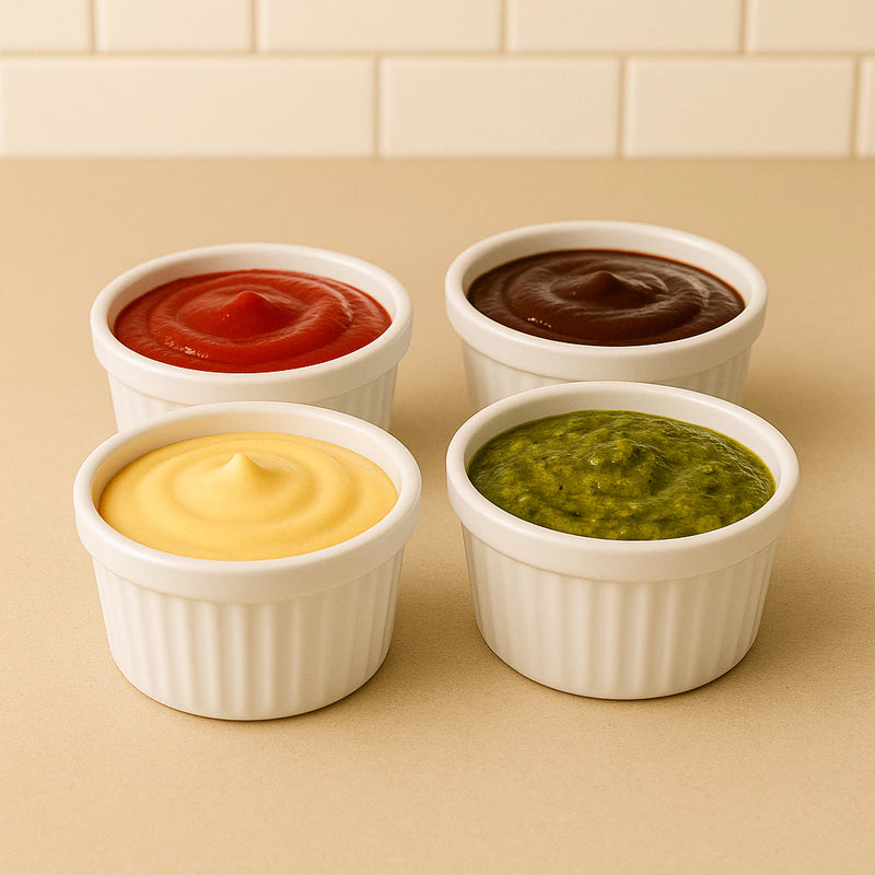 Petisqueira Redonda Para Frios Queijo C/ Molheira Ramekin e Garfinhos Inox Cabo Madeira P/ Petiscos