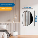 Espelho Orgânico 60x40 Couro + Suporte Banheiro / Sala / Quarto