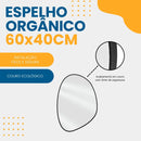 Espelho Orgânico 60x40 Couro + Suporte Banheiro / Sala / Quarto