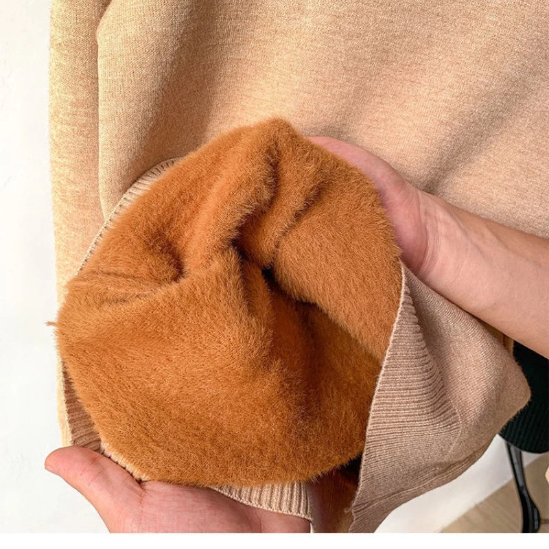 Suéter Feminino De Gola Rulê Quente De Inverno