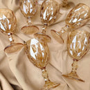 Jogo de 6 Taças de Vidro Diamond Transparente Ambar Furta Cor Verde Azul Fume Bico De Jaca 300ml