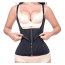 Cinta Modeladora Feminina com Zíper - Cintura Dupla de Compressão Ajustável para Redução Abdominal e Suporte com Alça