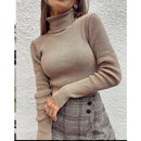 KIt 2 Blusas Feminina Cacharrel Tricot Básica Suéter Tricot Gola Alta Manga Longa