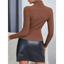 KIt 2 Blusas Feminina Cacharrel Tricot Básica Suéter Tricot Gola Alta Manga Longa