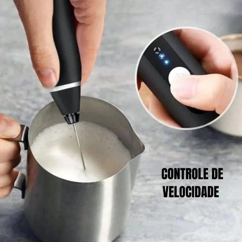 Batedor Misturador Mixer Elétrico para Bebidas Leite Café Clara de Ovos 2 EM 1 Facilida Vida