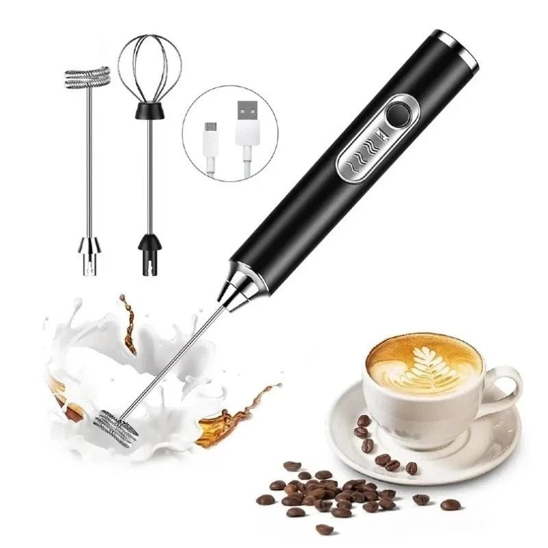Batedor Misturador Mixer Elétrico para Bebidas Leite Café Clara de Ovos 2 EM 1 Facilida Vida
